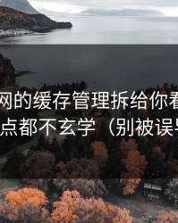 我把51网的缓存管理拆给你看：其实一点都不玄学（别被误导）