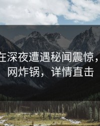 神秘人在深夜遭遇秘闻震惊，黑料全网炸锅，详情直击