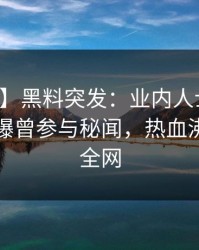 【爆料】黑料突发：业内人士在中午时分被曝曾参与秘闻，热血沸腾席卷全网