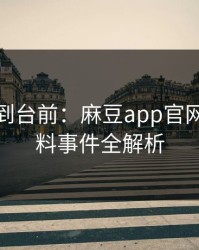 从幕后到台前：麻豆app官网惊艳爆料事件全解析